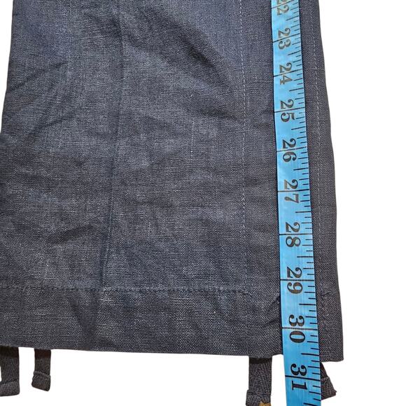 INC International Concepts 100% Linen Navy Curvy Fit Cargo Convertible Pants 14 - Picture 12 of 13